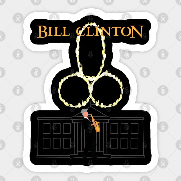Video Game Speech Bill Clinton Action RPG Fire Ring Sticker by belownormal